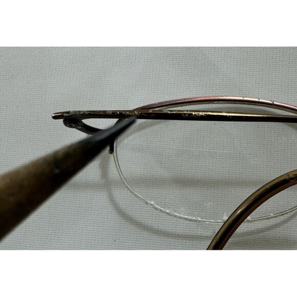 VTG Chaps 109 By Ralph Oval Half Rim Brown Metal Eyeglasses  OEG8 46 20 140frame - Picture 8 of 8